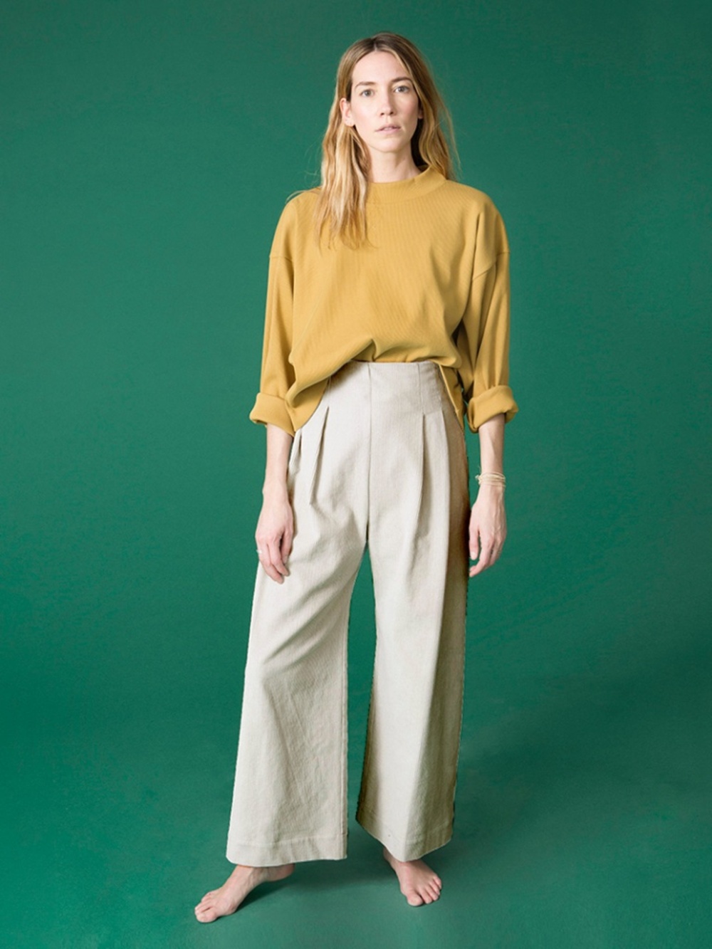 Ilana Kohn Boyd Pant cotton oat khaki la garconne rachel comey totokaelo M L 10